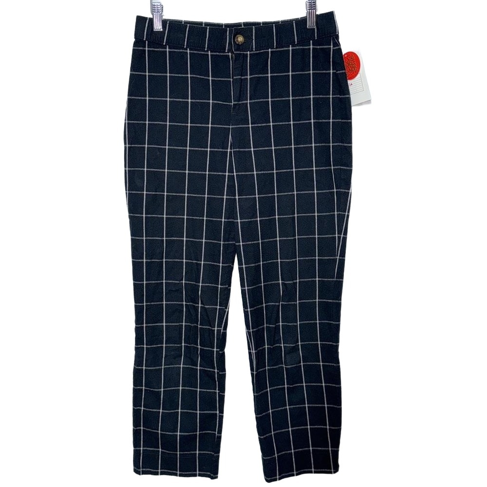 Abercrombie & Fitch Black Gray Grey Plaid Cropped Dress Trousers Womens Size S